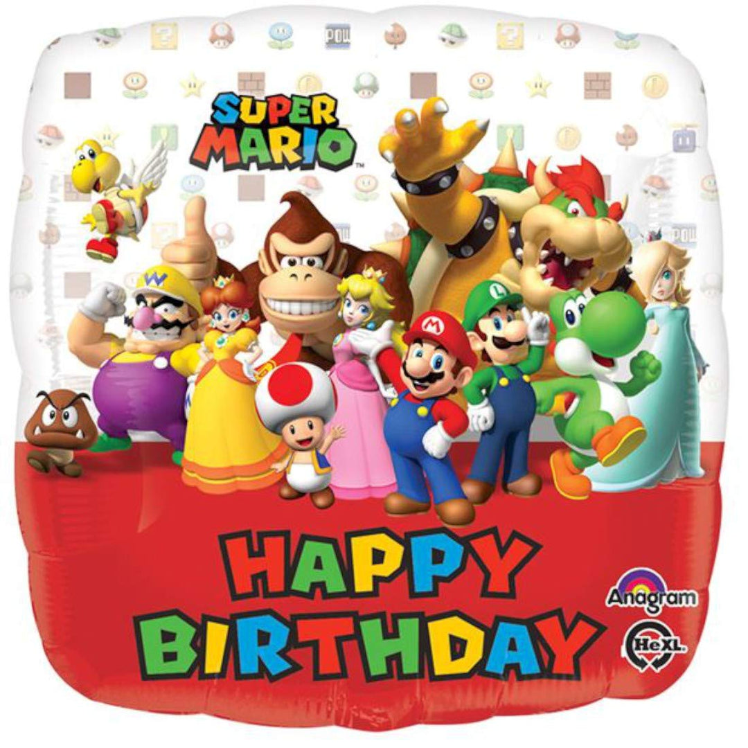 Nintendo: Anagram - Super Mario - Happy Birthday (Folieballon / Inflatable Balloon);