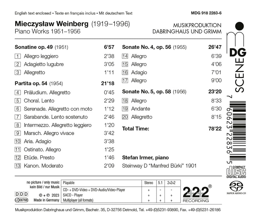 Mieczyslaw Weinberg - Klavierwerke 1951 - 1956;