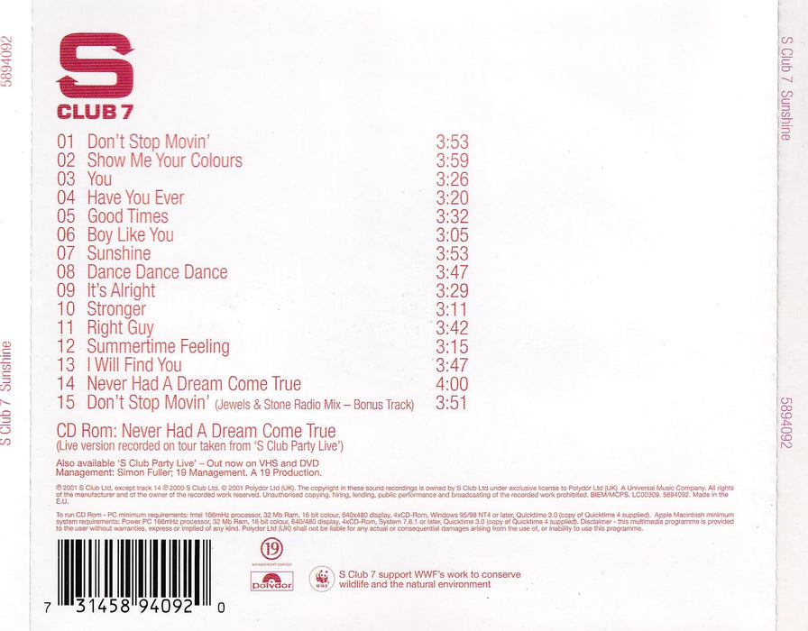 S Club 7 - Sunshine;