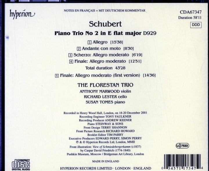 The Florestan Trio - E Flat Trio;