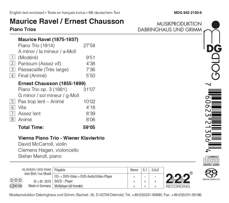 Maurice Ravel / Ernest Chausson - Piano Trios;