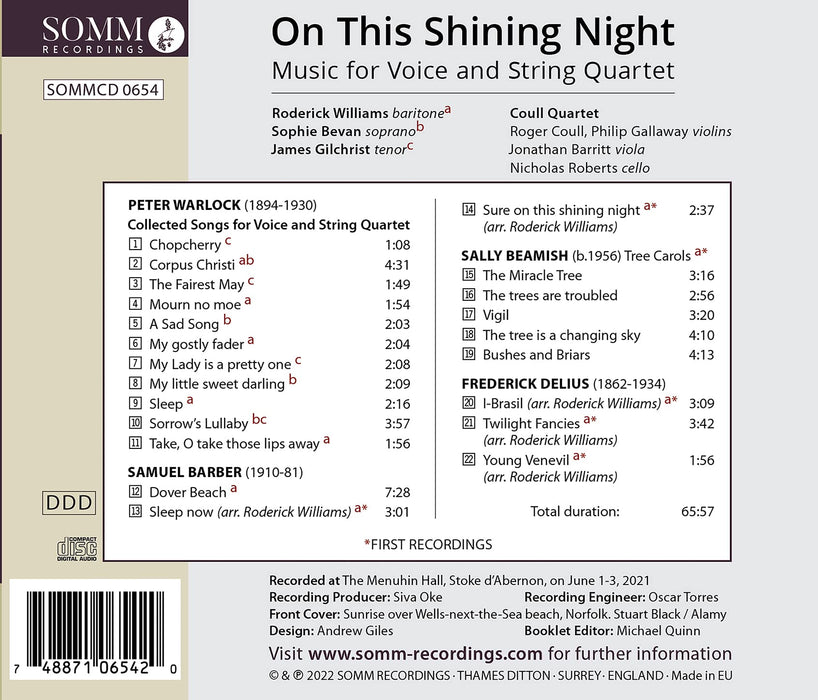 On This Shining Night: Music For Voice And String Quartet;