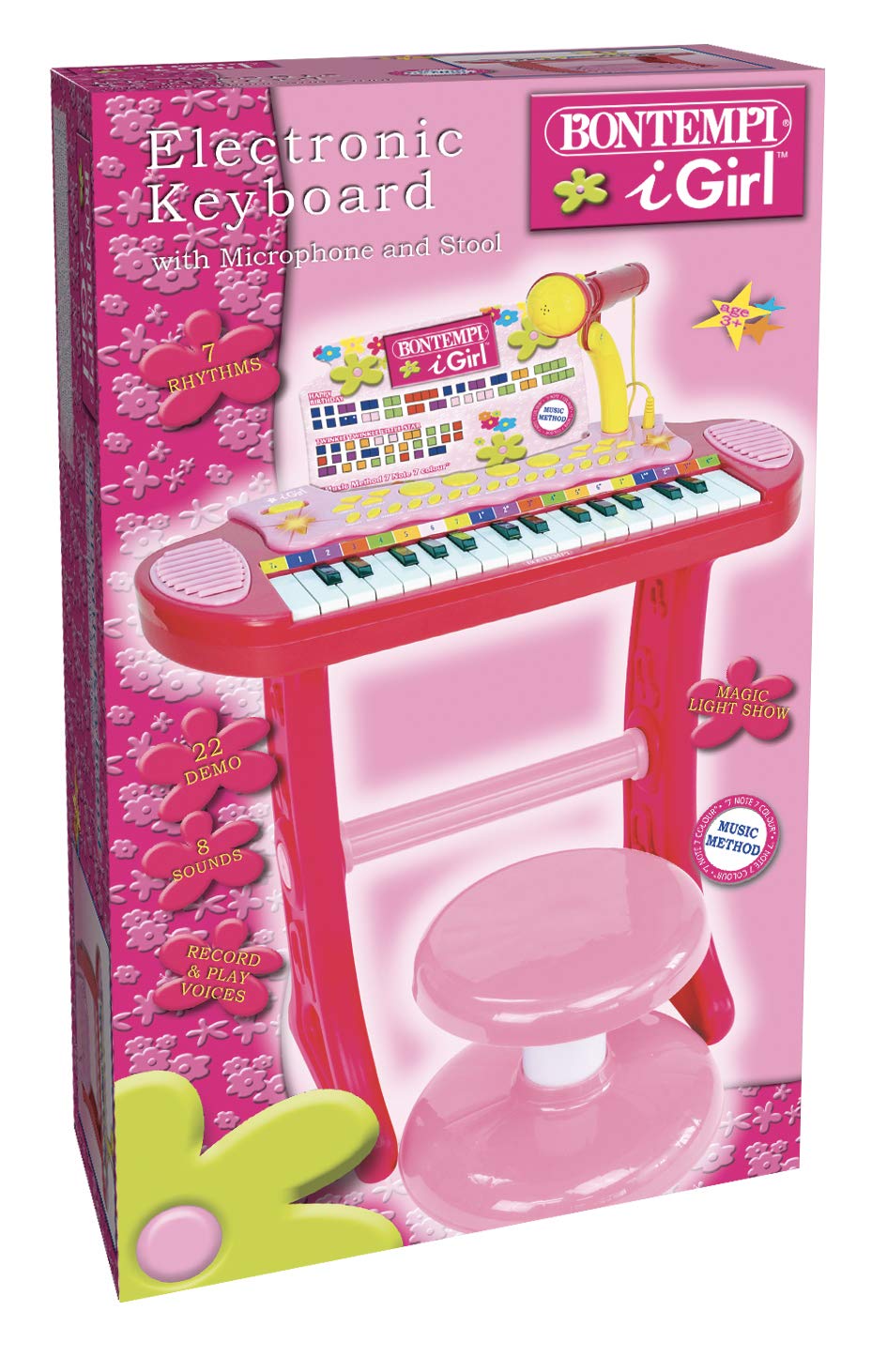 Bontempi 13 3671 - I Girl - Tastiera Elettronica A 31 Tasti Con Microfono E Sgabello;