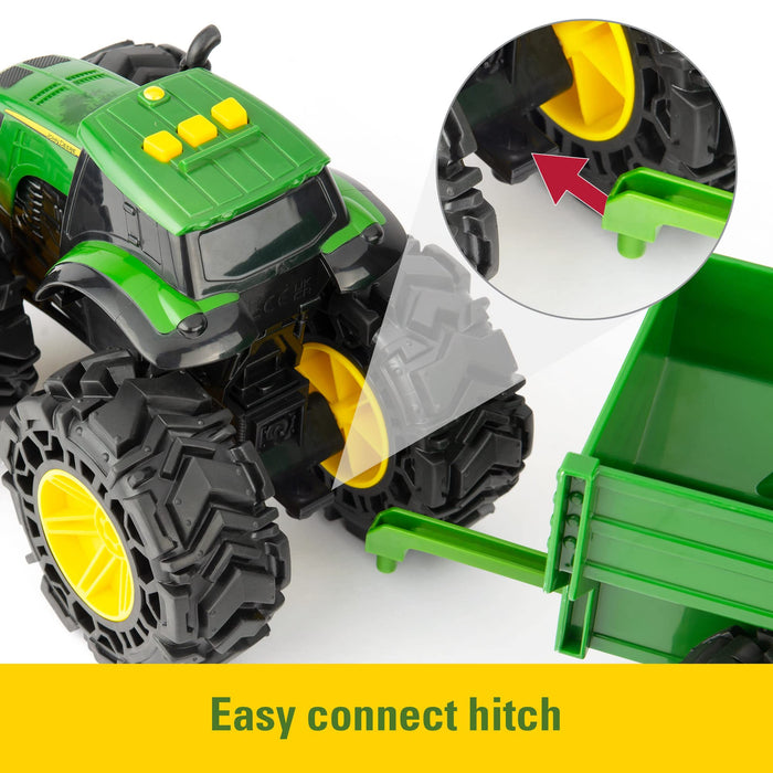 John Deere: Trattore Con Rimorchio Con Luci E Suoni;