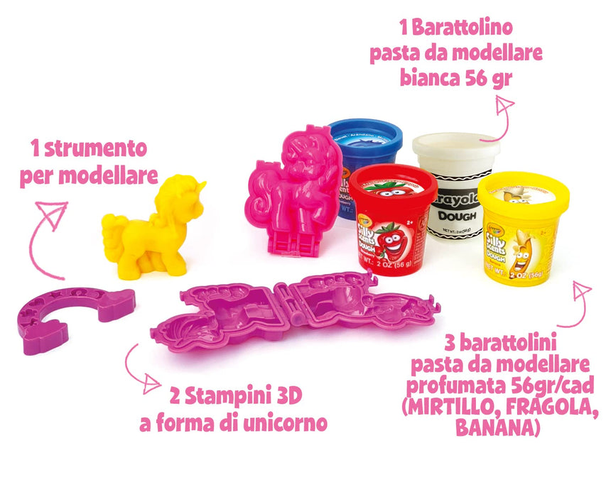 Crayola: Silly Scent Dough - Pasta Da Modellare Profumata Set Crea & Modella Unicorno;