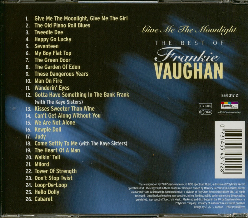 Frankie Vaughan - Give Me The Moonlight - The Best Of;