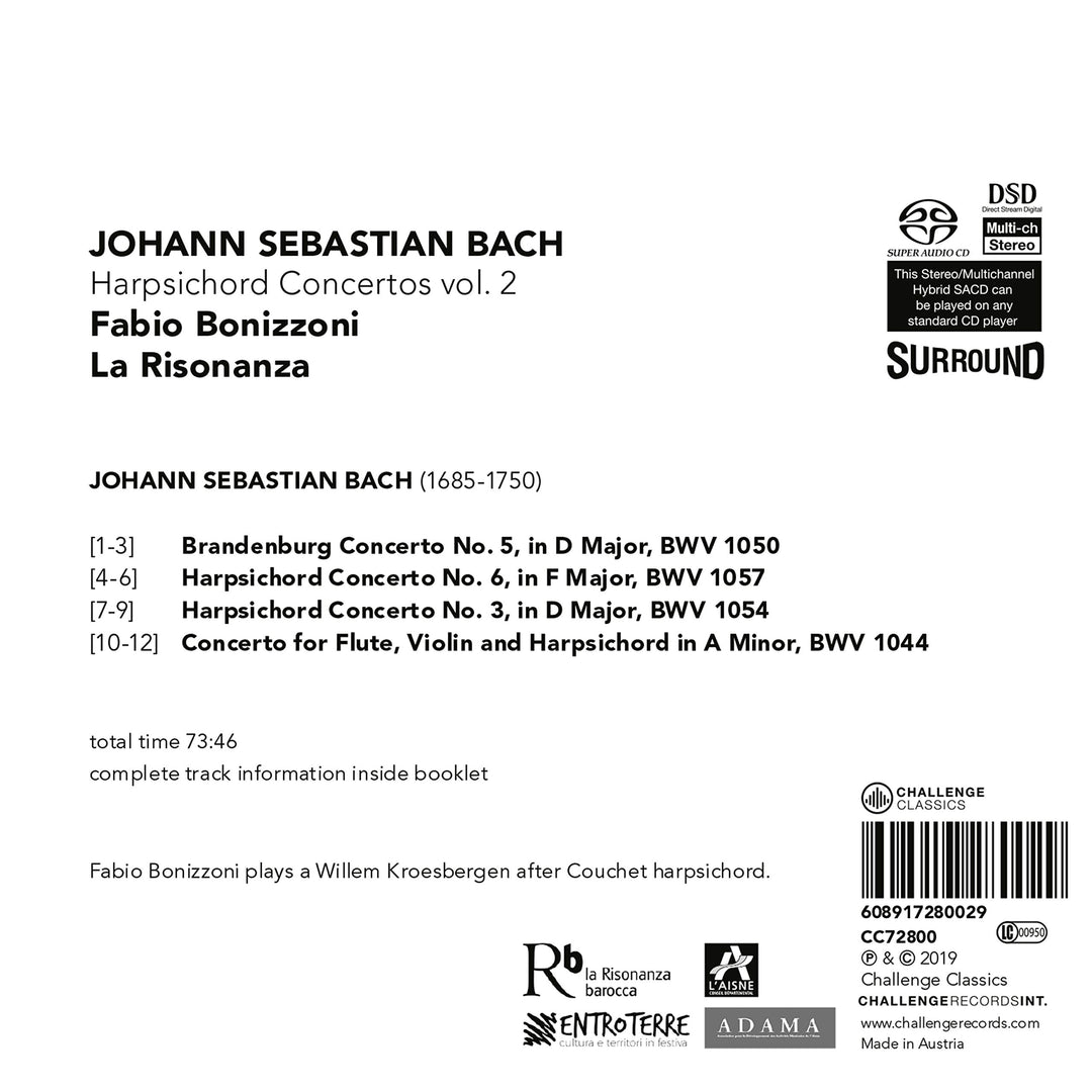 Johann Sebastian Bach - Harpsichord Concertos Vol.2;