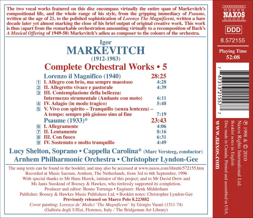 Igor Markevitch - Complete Orchestral Works Volume 5;