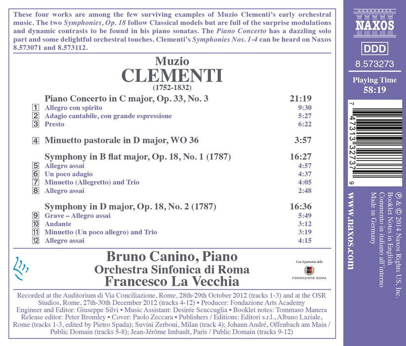 Muzio Clementi - Opere Orchestrali;
