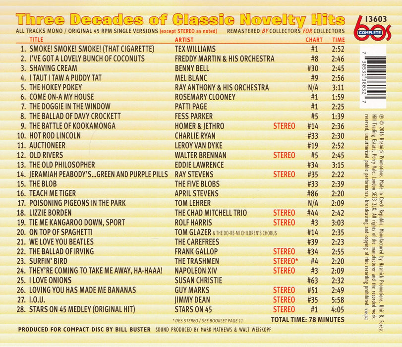 Three Decades Of Classic Novelty Hits / Various;