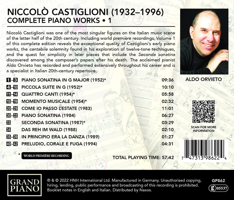 Niccolo' Castiglioni - Complete Piano Works 1;