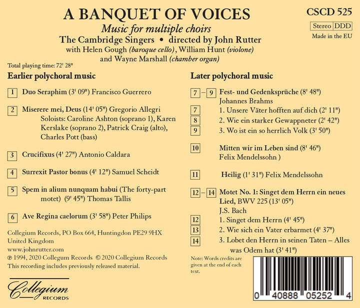 Banquet Of Voices (A): Music For Multiple Choirs;