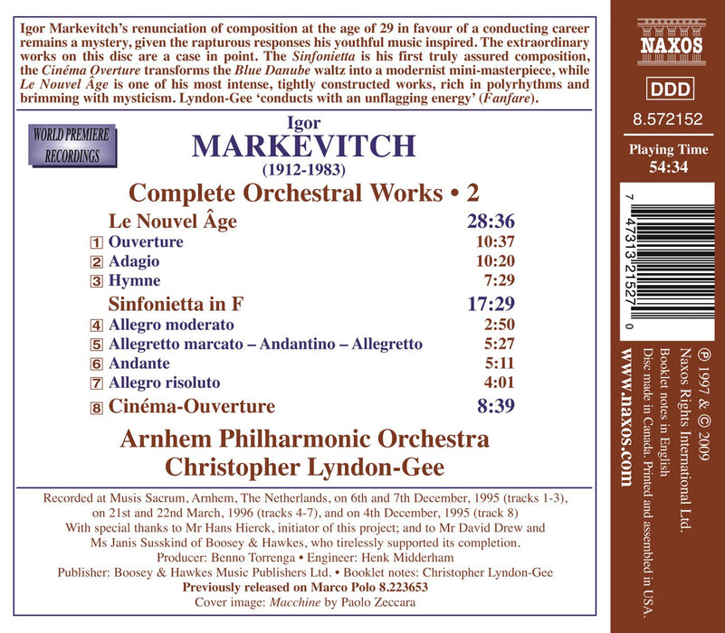 Igor Markevitch - Complete Orchestral Works Volume 2;