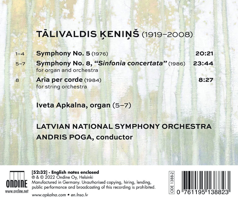 Talivaldis Kenins - Symphonies Nos. 5 & 8, Aria;