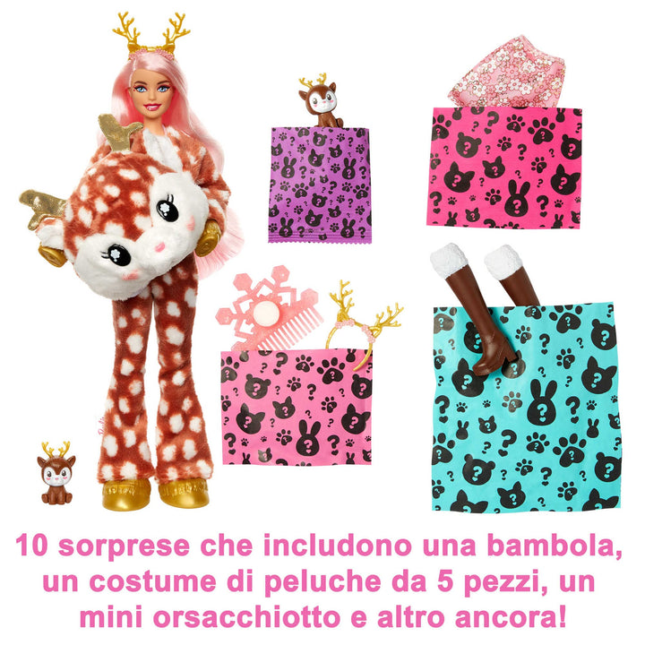 Barbie: Cutie Reveal Doll Winter Sparkle Deer;