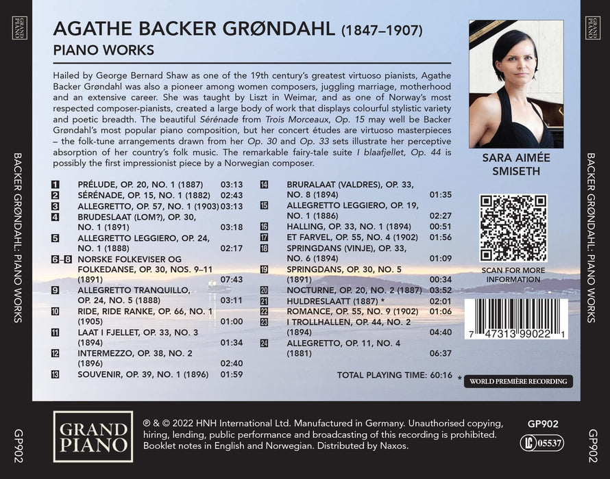 Agathe Backer Grondahl - Piano Works;