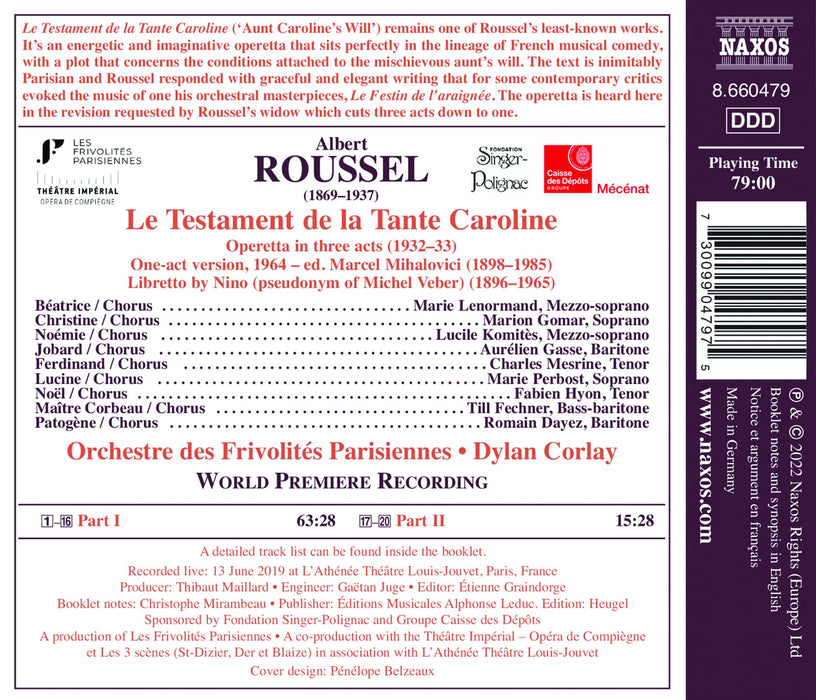 Albert Roussel - Le Testament De La Tante Caroline;