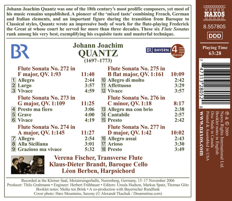 Quantz Johann Joachim - Flute Sonatas Nos.272-277;
