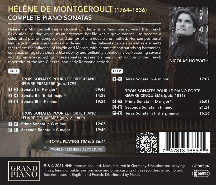 Helene De Montgeroult - Complete Piano Sonatas (2 CDs);