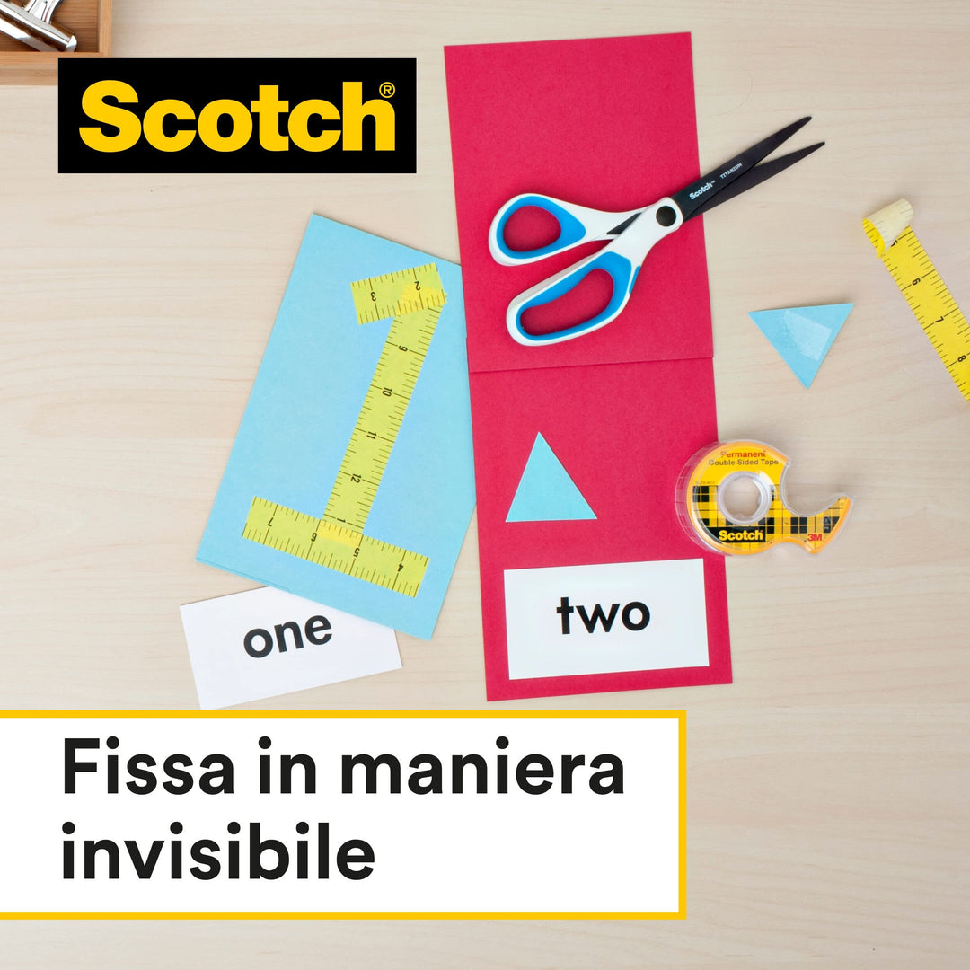 3M: Post-it - Nastro Biadesivo Scotch Permanente Senza Liner 12mmx33m;