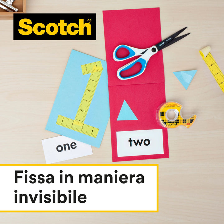 3M: Post-it - Nastro Biadesivo Scotch Permanente Senza Liner 12mmx33m;