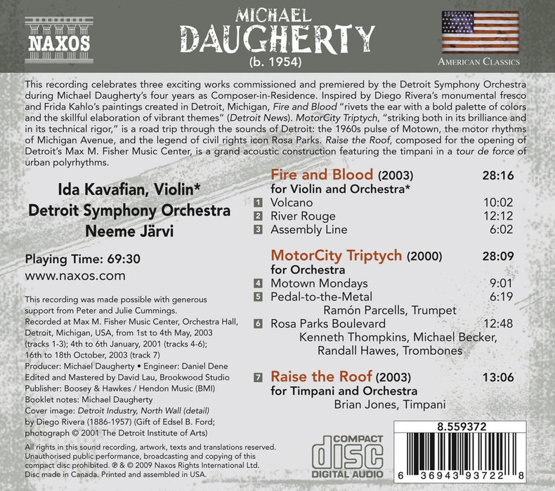 Michael Daugherty - Fire And Blood, Motorcity Triptych, Raise The Roof;