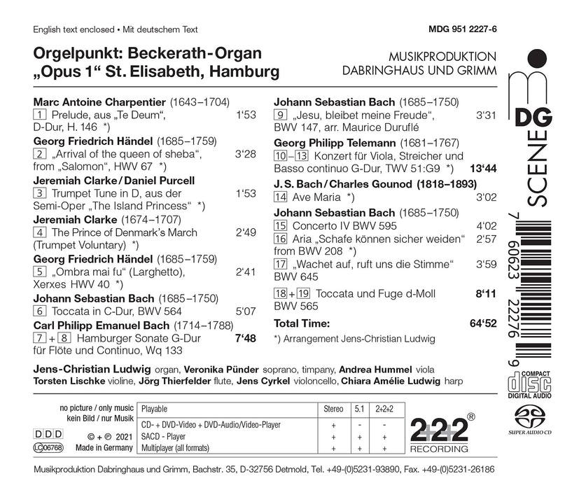 Jens-Christian Ludwig: Orgelpunkt Hamburg St. Elisabeth Kirche (Sacd);