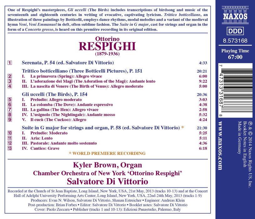 Ottorino Respighi - The Birds, Trittico Botticelliano, Suite In Sol Maggiore;