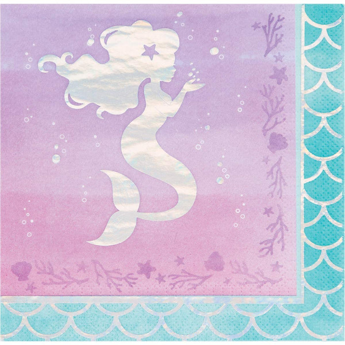 Creative Converting: Ln 12/16Ct 3P Irid Mermaid Shine Qs;