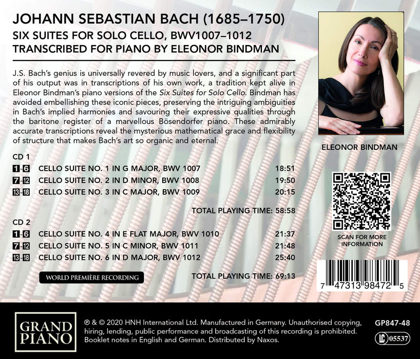 Johann Sebastian Bach - Cello Suites For Solo Piano (2 Cd);