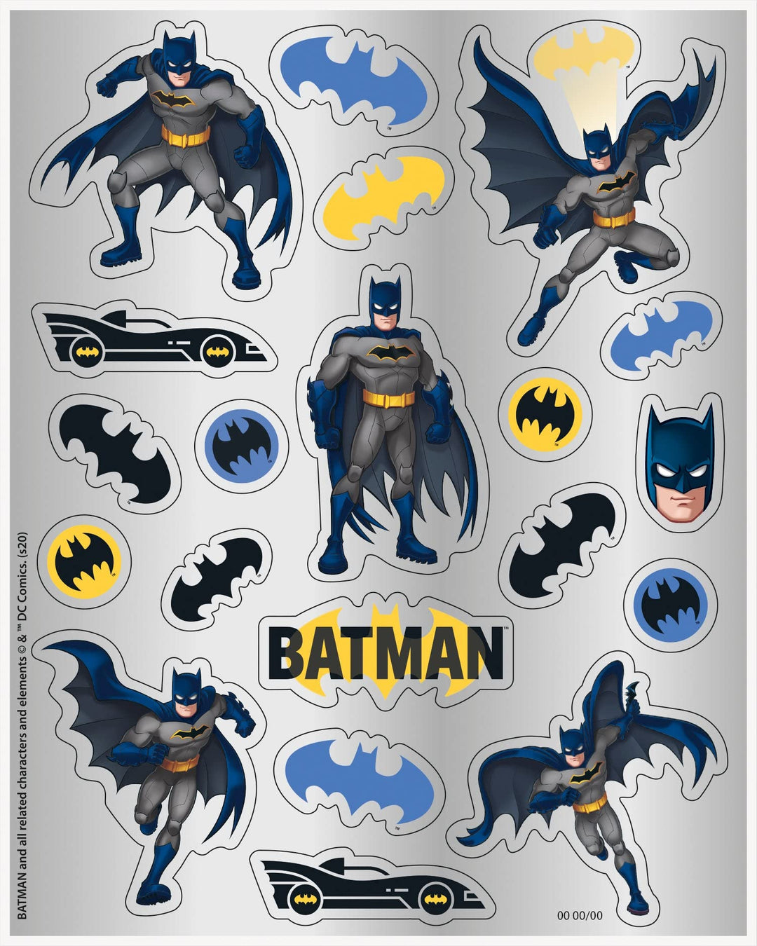 Dc Comics: Unique Party - 4 Batman Stick Sheet Qs. Set 4 Sheets With Batman Stickers;