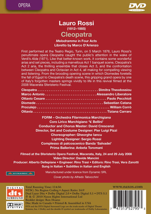 Lauro Rossi - Cleopatra;