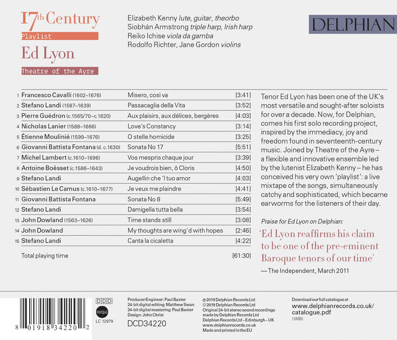 Ed Lyon / Theatre Of The Ayre - 17Th Century Playlist;