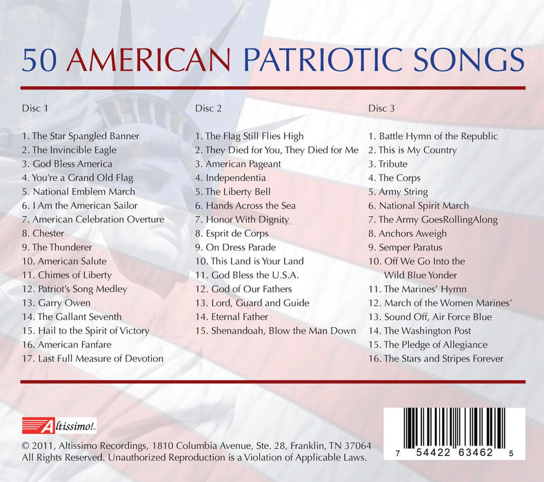 Key / Sousa / Berlin / Us Coas - 50 American Patriotic Military Songs;