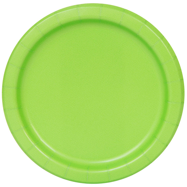 Unique Party: 8 Lime Green 7" Plates Sup. Piatto 18 Cm Verde Lime Sup;