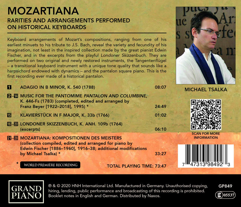 Michael Tsalka: Mozartiana - Rarities And Arrangements Performed On Historical Keyboards;