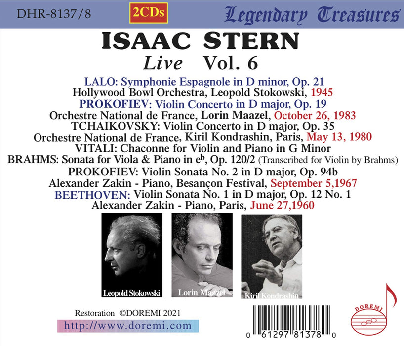 Isaac Stern: Live, Vol. 6 (2 Cd);