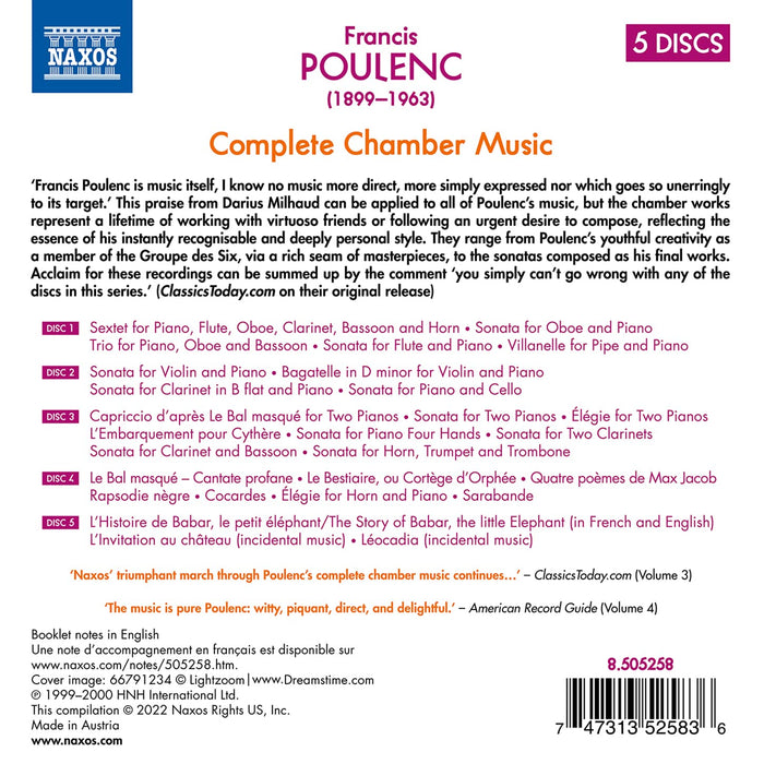 Francis Poulenc - Complete Chamber Music (5 Cd);