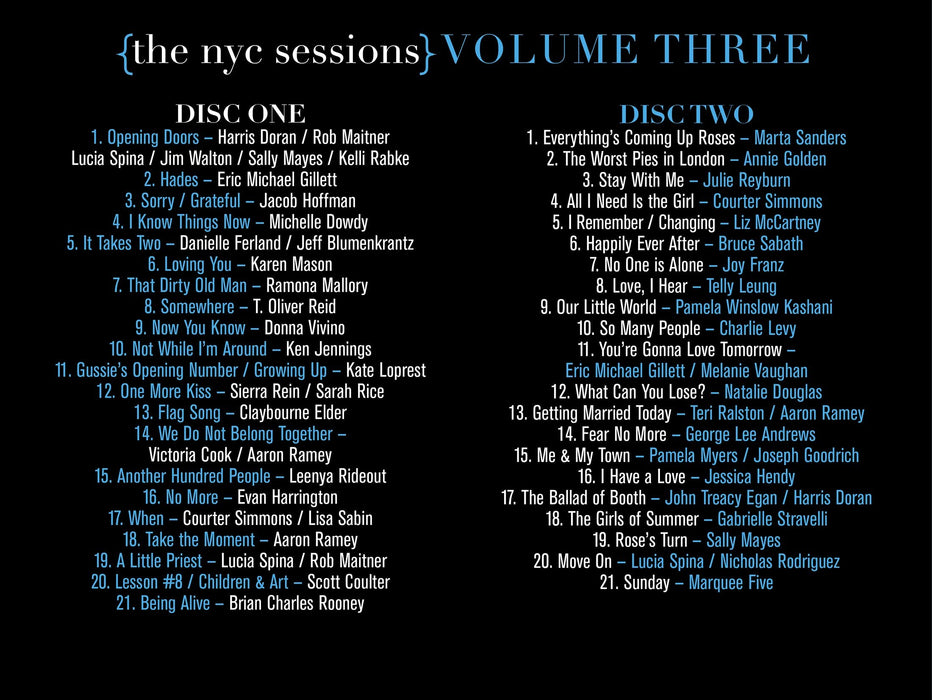 Stephen Sondheim - Sondheim Unplugged - The Nyc Sessions Vol. 3 (2 Cd);