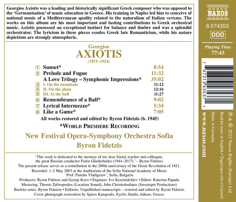 Georgios Axiotis - A Love Trilogy - Symphonic Impressions;