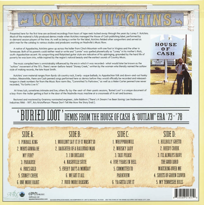 Loney Hutchins - Buried Loot - Demos From The House Of Cash (2 Lp);