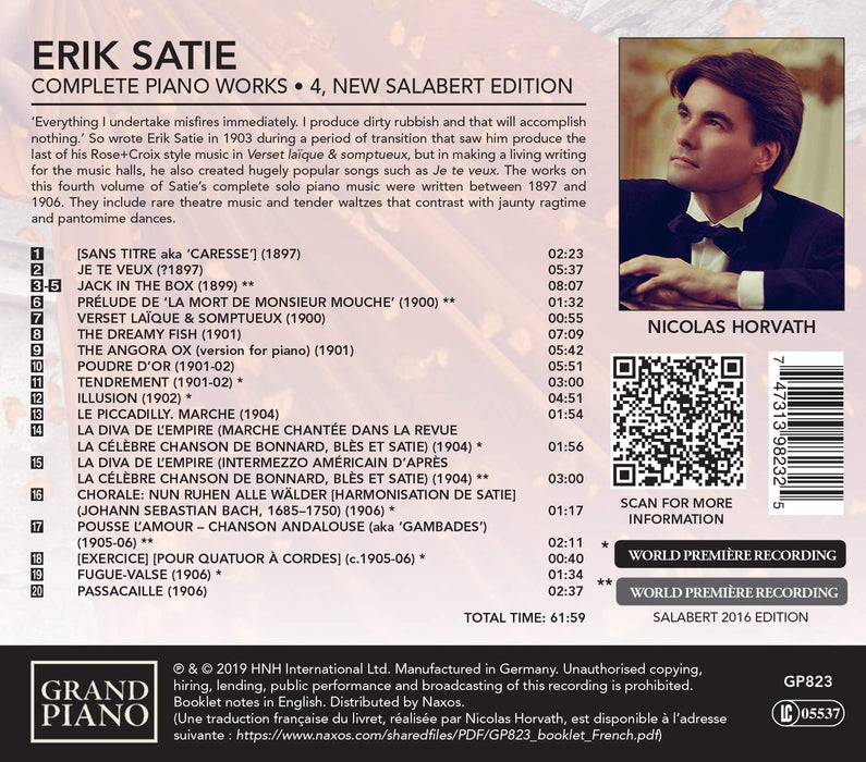 Erik Satie - Complete Piano Works, Vol.4;