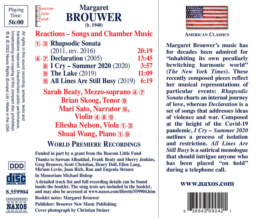 Margaret Brouwer - Reaction, Songs And Chamber Music;