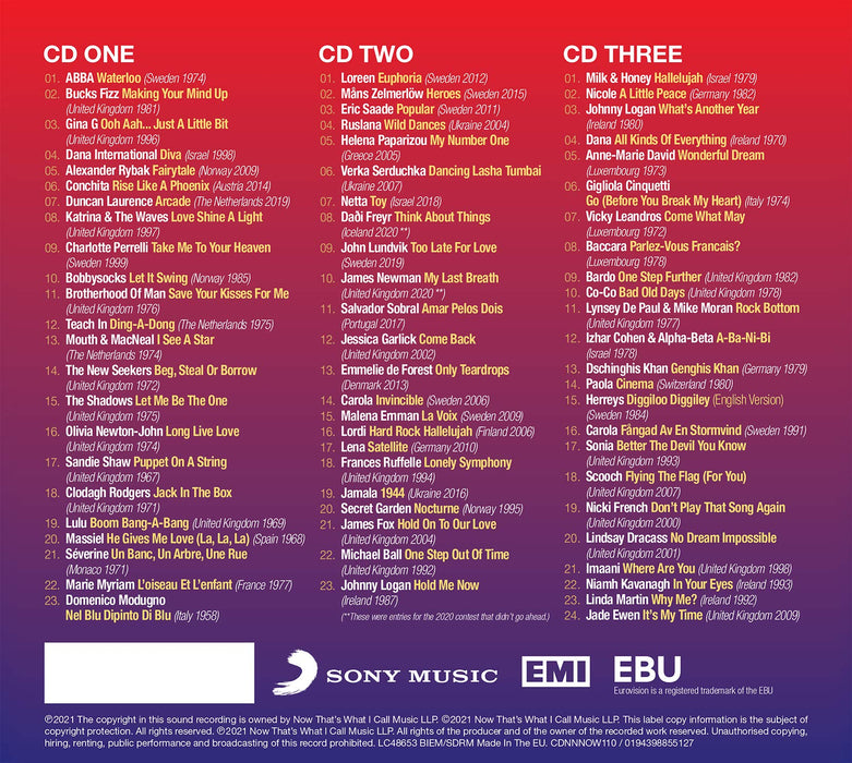 Now That's What I Call Eurovision Song Contest / Various (3 Cd);