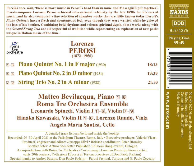 Lorenzo Perosi - Piano Quintets Nos. 1 & 2;