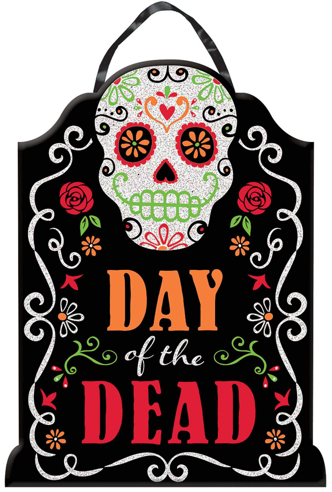 Amscan: Sign Day Of The Dead With Glitter Font / Decorazione Da Appendere (40x 30);