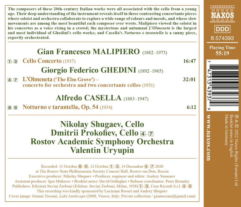 Gianfrancesco Malipiero / Giorgio Federico Ghedini - Cello Concerto / L'Olmeneta;