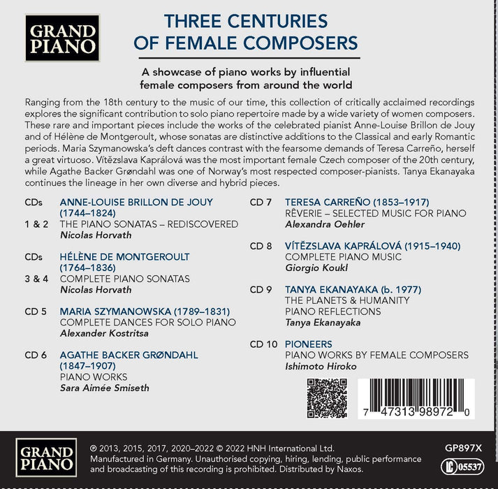 Three Centuries Of Female Composers (10 Cd);