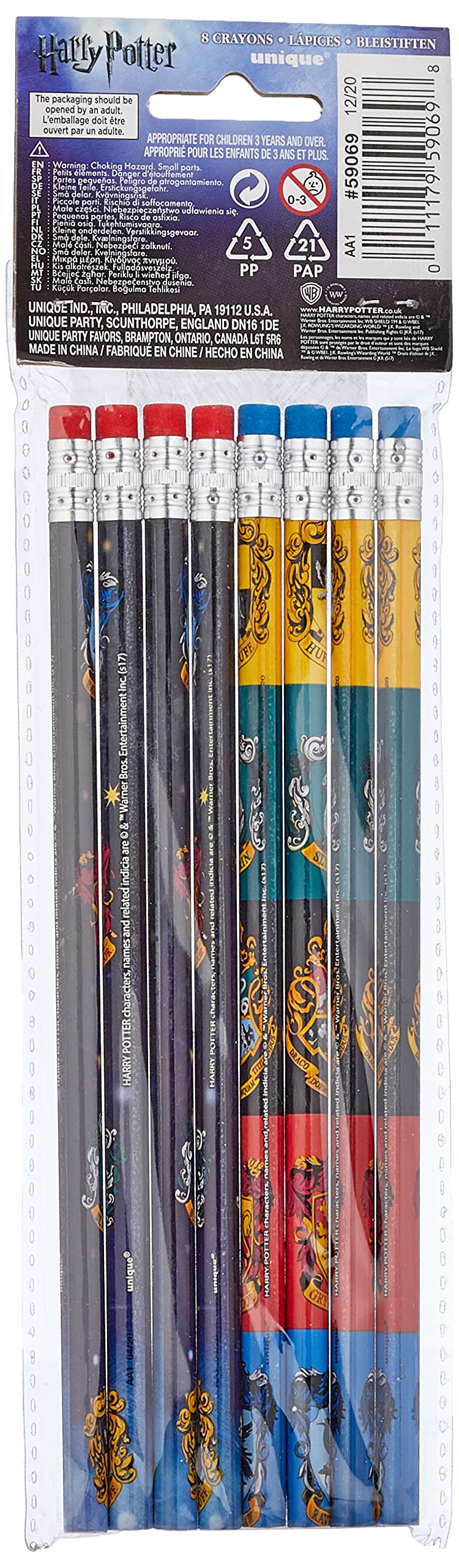 Harry Potter: Unique Party - Harry Potter: Unique Party - Set 8 Pencils / 8 Pencils;