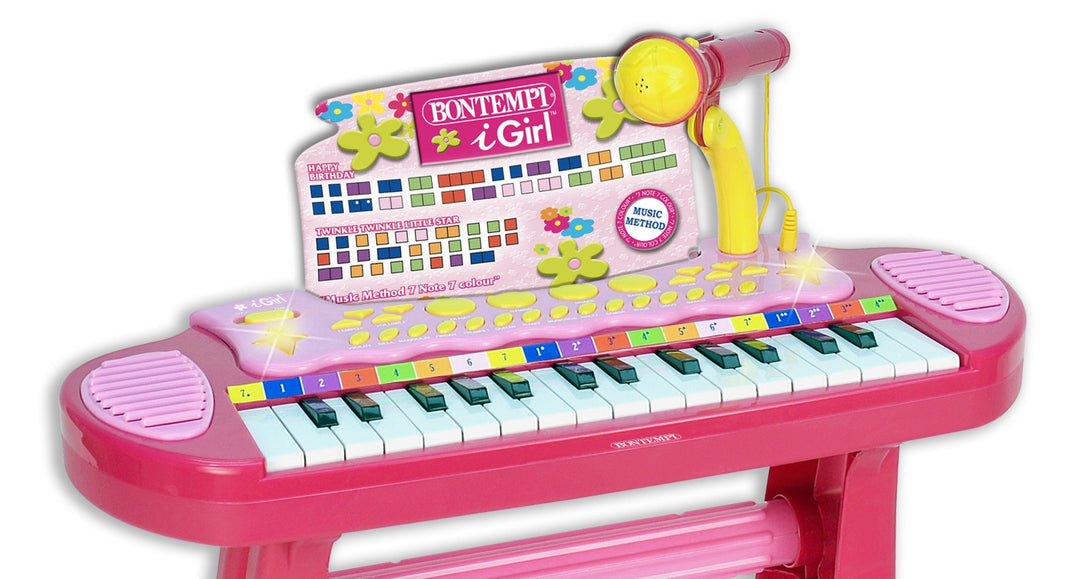 Bontempi 13 3671 - I Girl - Tastiera Elettronica A 31 Tasti Con Microfono E Sgabello;